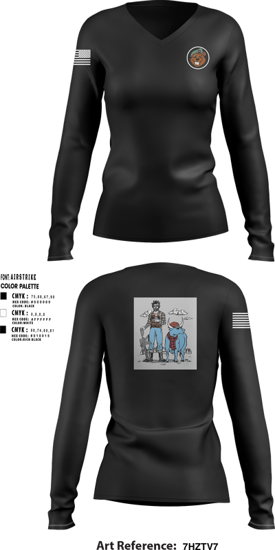 133 SFS 92480397 Women's Long Sleeve V-neck Shirt - 2