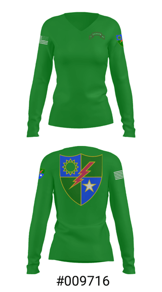 Women's Long Sleeve Vneck Shirt, , Army, Teamtime, Team time, sublimation, custom sports apparel, team uniforms, spirit wear, spiritwear, sports uniforms, custom shirts, team store, custom team store, fundraiser sports, apparel fundraiser