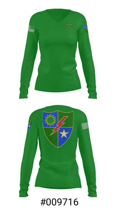 75 Ranger Regiment. 4790927 Women's Long Sleeve V-neck Shirt - 37