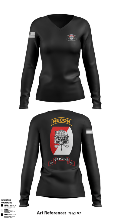 3-71 Cav 17048768 Women's Long Sleeve V-neck Shirt - 49