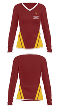 Meigs High School Basketball 24282354 Women's Long Sleeve V-neck Shirt - 25