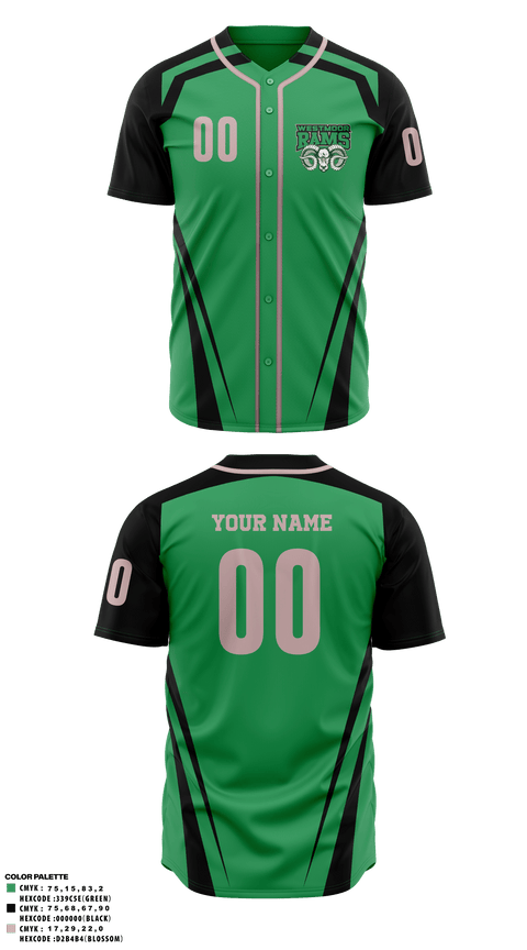 Full Button Baseball Jersey, Westmoor Rams, Baseball, Teamtime, Team time, sublimation, custom sports apparel, team uniforms, spirit wear, spiritwear, sports uniforms, custom shirts, team store, custom team store, fundraiser sports, apparel fundraiser