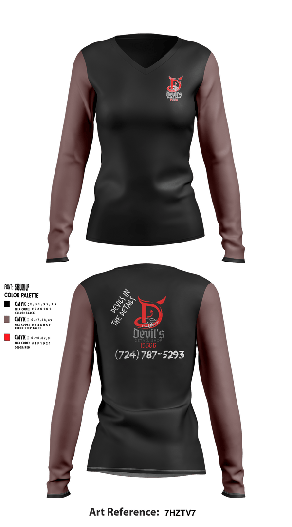 Women's Long Sleeve Vneck Shirt, Devils Detail ShopDevils Detail Shop, , Teamtime, Team time, sublimation, custom sports apparel, team uniforms, spirit wear, spiritwear, sports uniforms, custom shirts, team store, custom team store, fundraiser sports, apparel fundraiser
