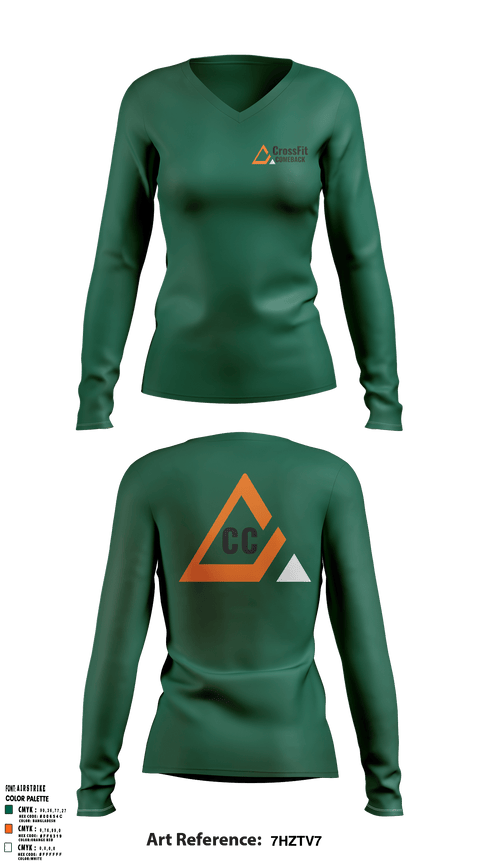 Women's Long Sleeve Vneck Shirt, Crossfit ComebackCrossfit Comeback, , Teamtime, Team time, sublimation, custom sports apparel, team uniforms, spirit wear, spiritwear, sports uniforms, custom shirts, team store, custom team store, fundraiser sports, apparel fundraiser