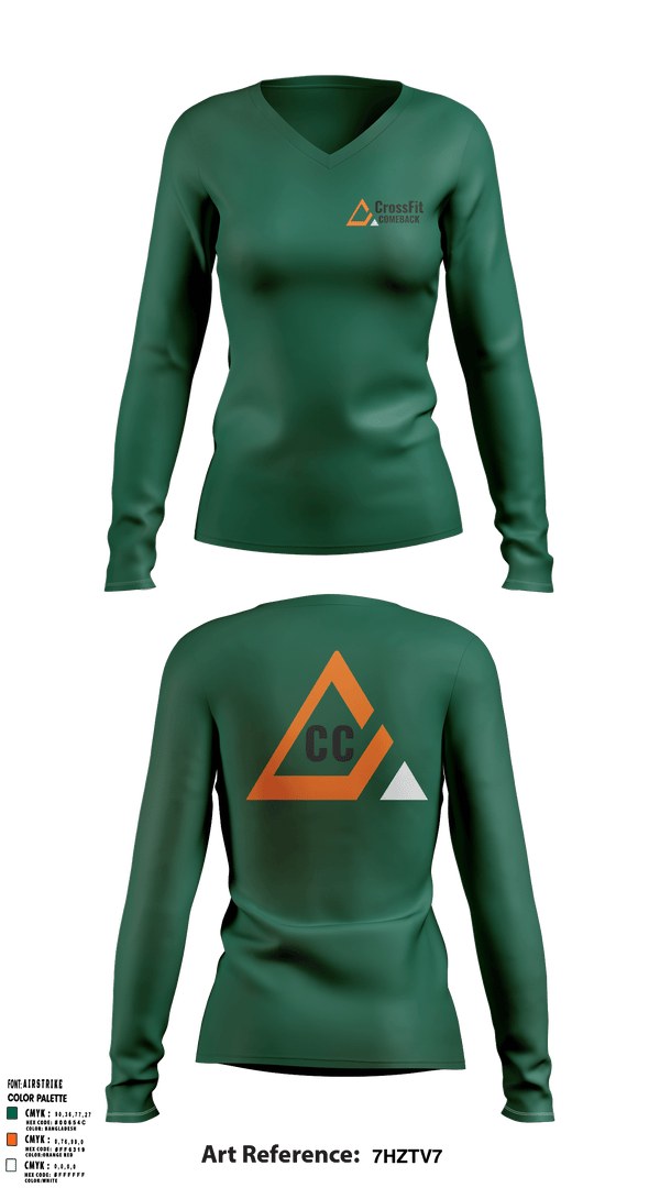 Women's Long Sleeve Vneck Shirt, Crossfit ComebackCrossfit Comeback, , Teamtime, Team time, sublimation, custom sports apparel, team uniforms, spirit wear, spiritwear, sports uniforms, custom shirts, team store, custom team store, fundraiser sports, apparel fundraiser