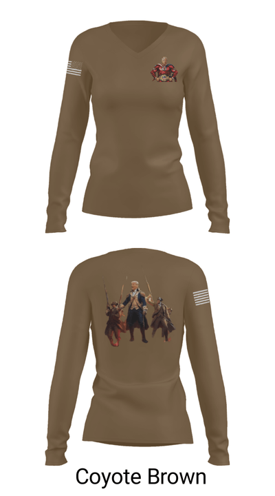 6th BEB Elk Forward  Support Company 17164006 Women's Long Sleeve V-neck Shirt - 38