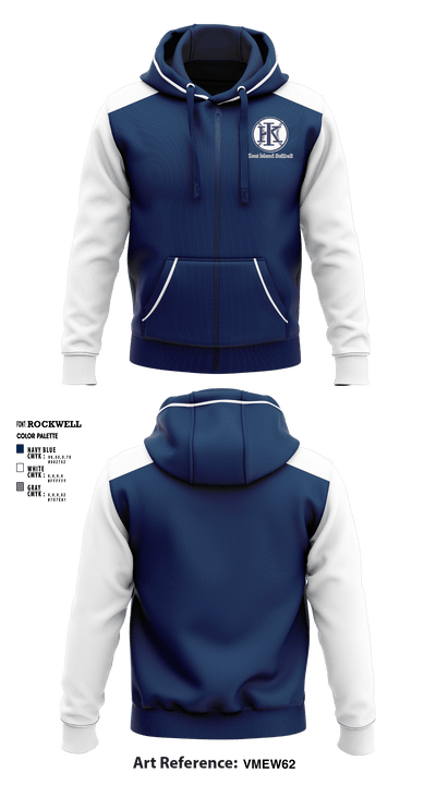 Kent Island Youth Softball 28747832 Zip Hoodie - 2