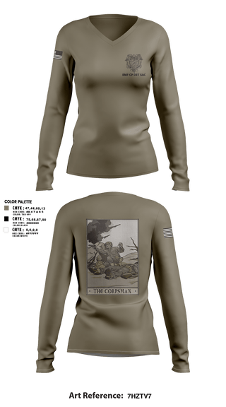 Women's Long Sleeve Vneck Shirt, EMF CP DET SAC, , Teamtime, Team time, sublimation, custom sports apparel, team uniforms, spirit wear, spiritwear, sports uniforms, custom shirts, team store, custom team store, fundraiser sports, apparel fundraiser