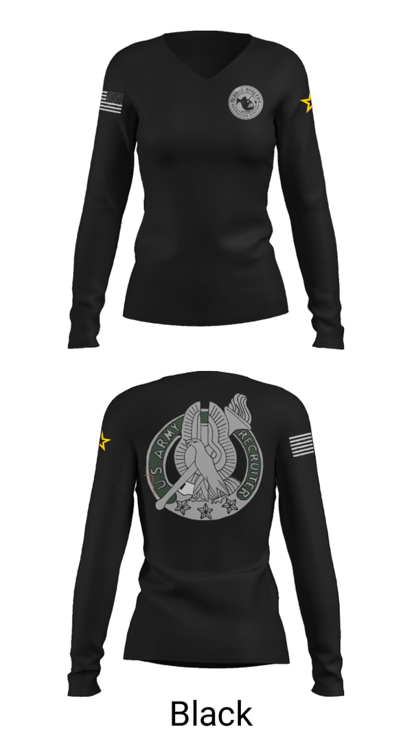 Women's Long Sleeve Vneck Shirt, , Army, Teamtime, Team time, sublimation, custom sports apparel, team uniforms, spirit wear, spiritwear, sports uniforms, custom shirts, team store, custom team store, fundraiser sports, apparel fundraiser