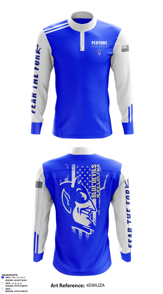 Quarter Zip Jacket, Peotone Blue Devils, Wrestling, Teamtime, Team time, sublimation, custom sports apparel, team uniforms, spirit wear, spiritwear, sports uniforms, custom shirts, team store, custom team store, fundraiser sports, apparel fundraiser