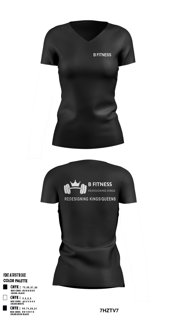 Women's Short Sleeve Vneck Shirt, BFitnessBFitness, , Teamtime, Team time, sublimation, custom sports apparel, team uniforms, spirit wear, spiritwear, sports uniforms, custom shirts, team store, custom team store, fundraiser sports, apparel fundraiser