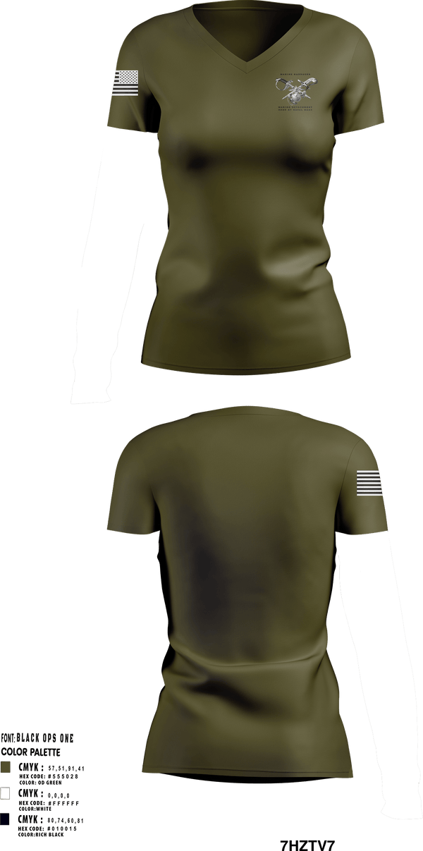 Women's Short Sleeve Vneck Shirt, Marine Barracks/ Marine Detachment   32nd St Naval Base, Marines, Teamtime, Team time, sublimation, custom sports apparel, team uniforms, spirit wear, spiritwear, sports uniforms, custom shirts, team store, custom team store, fundraiser sports, apparel fundraiser