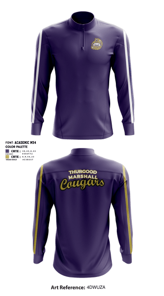 Quarter Zip Jacket, Thurgood Marshall Cougars, Men's Basketball, Teamtime, Team time, sublimation, custom sports apparel, team uniforms, spirit wear, spiritwear, sports uniforms, custom shirts, team store, custom team store, fundraiser sports, apparel fundraiser