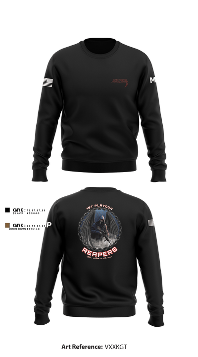 49th A co 1st Platoon REAPERS 78641109 Crew Neck Sweatshirt - 2