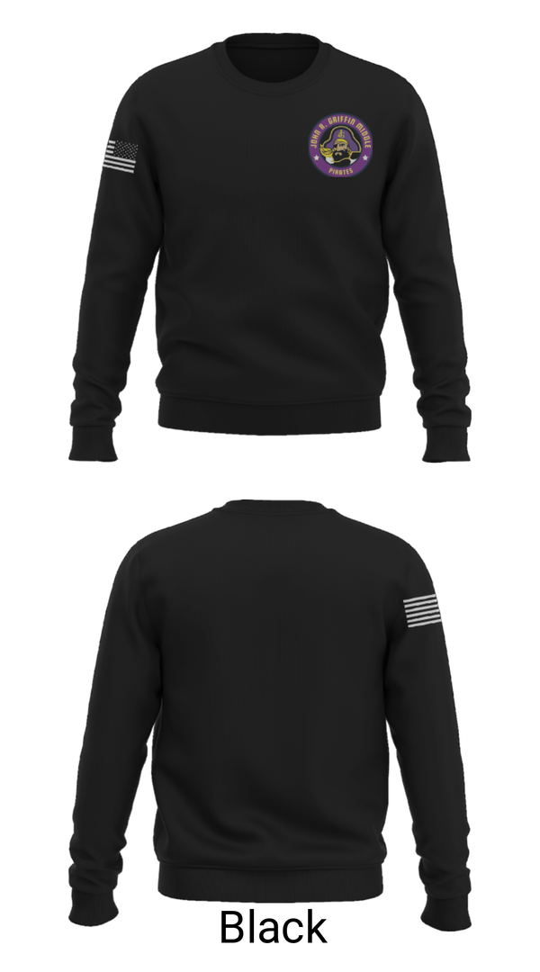 Crew Neck Sweatshirt, John Griffin Middle School Basketball, Men's Basketball, Teamtime, Team time, sublimation, custom sports apparel, team uniforms, spirit wear, spiritwear, sports uniforms, custom shirts, team store, custom team store, fundraiser sports, apparel fundraiser