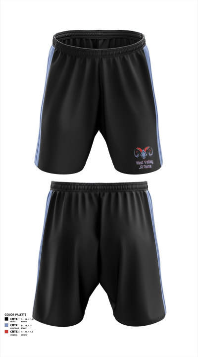 West Valley JR Rams 58336330 Athletic Shorts With Pockets - 1