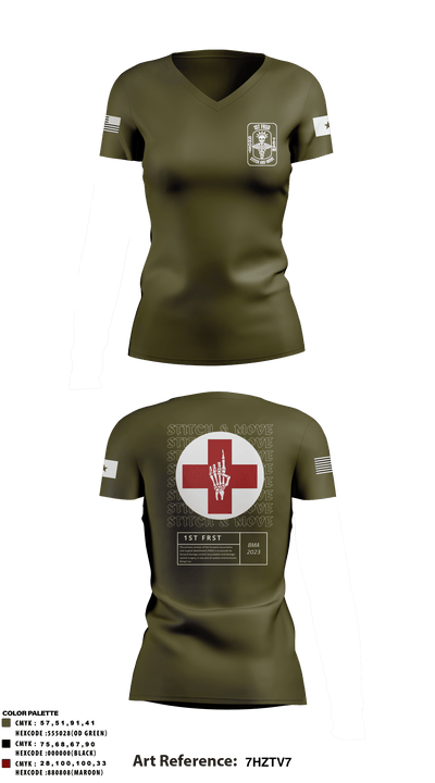 1st FRSD 86296727 Women's Short Sleeve V-neck Shirt - 79