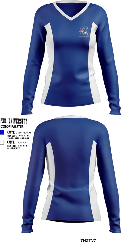 Heritage High School Cheer 7040374 Women's Long Sleeve V-neck Shirt - 1