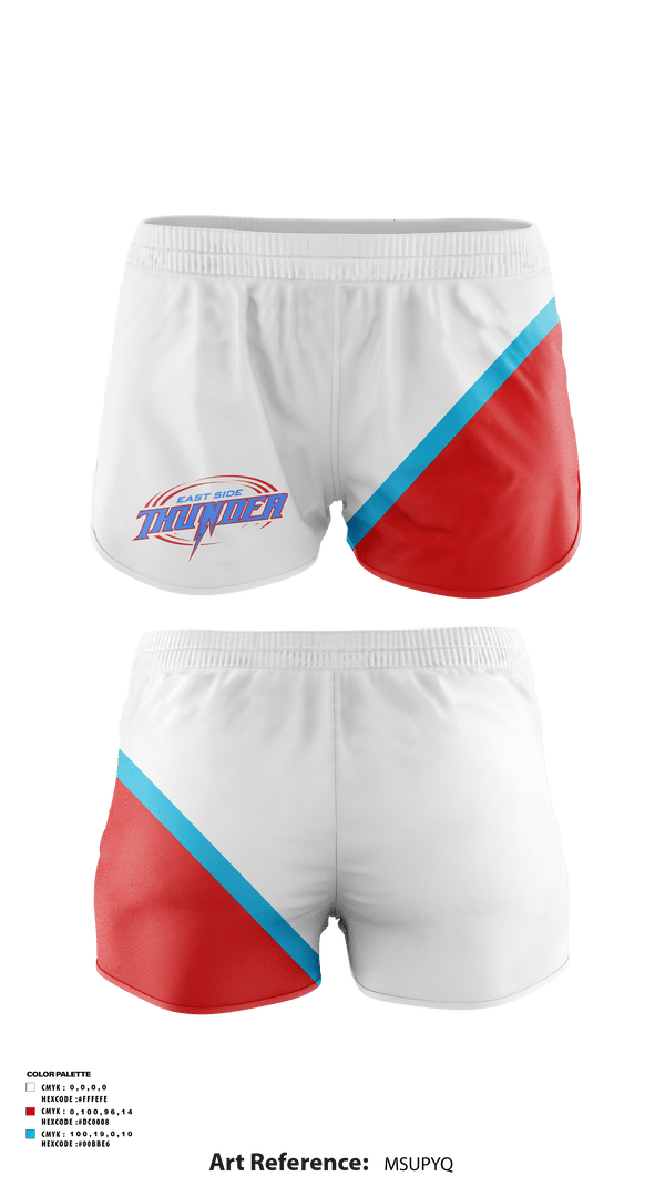 Track Shorts, East Side Thunder, Baseball, Teamtime, Team time, sublimation, custom sports apparel, team uniforms, spirit wear, spiritwear, sports uniforms, custom shirts, team store, custom team store, fundraiser sports, apparel fundraiser
