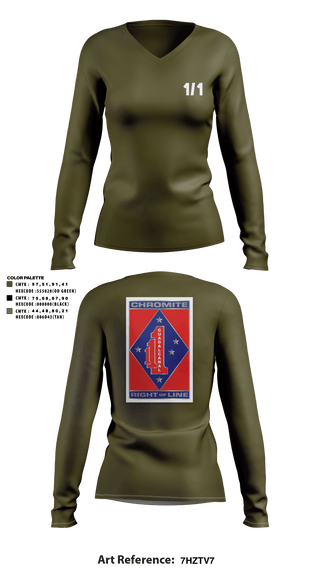 Women's Long Sleeve Vneck Shirt, V1/1, Marines, Teamtime, Team time, sublimation, custom sports apparel, team uniforms, spirit wear, spiritwear, sports uniforms, custom shirts, team store, custom team store, fundraiser sports, apparel fundraiser