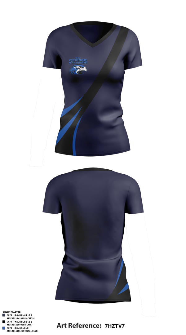Women's Short Sleeve Vneck Shirt, Big Springs Charter School, Spirit Store, Teamtime, Team time, sublimation, custom sports apparel, team uniforms, spirit wear, spiritwear, sports uniforms, custom shirts, team store, custom team store, fundraiser sports, apparel fundraiser