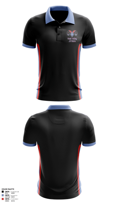 West Valley JR Rams 58336330 Short Sleeve Performance Polo - 1
