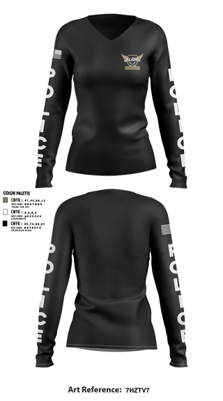 Women's Long Sleeve Vneck Shirt, , Police, Teamtime, Team time, sublimation, custom sports apparel, team uniforms, spirit wear, spiritwear, sports uniforms, custom shirts, team store, custom team store, fundraiser sports, apparel fundraiser