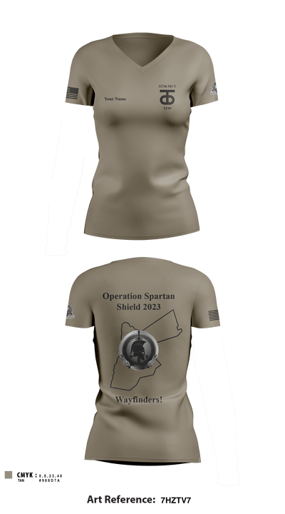 327th MCT 96493981 Women's Short Sleeve V-neck Shirt - 4