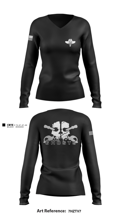 GHOSTS 5648482 Women's Long Sleeve V-neck Shirt - 1