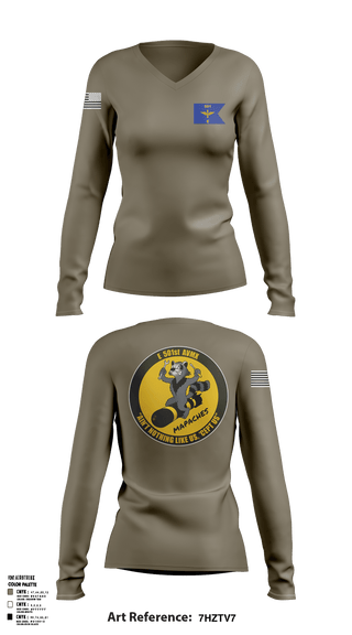 Women's Long Sleeve Vneck Shirt, E 501st 1 AD, CAB AVMX, Army, Teamtime, Team time, sublimation, custom sports apparel, team uniforms, spirit wear, spiritwear, sports uniforms, custom shirts, team store, custom team store, fundraiser sports, apparel fundraiser