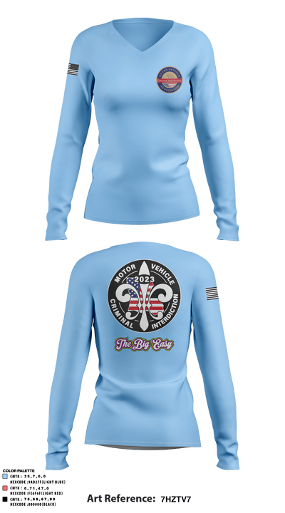 MVCI 44224138 Women's Long Sleeve V-neck Shirt - 1