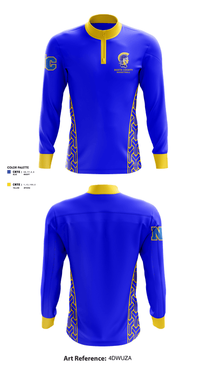 North County Middle School Basketball 26416577 Quarter Zip Jacket - 1