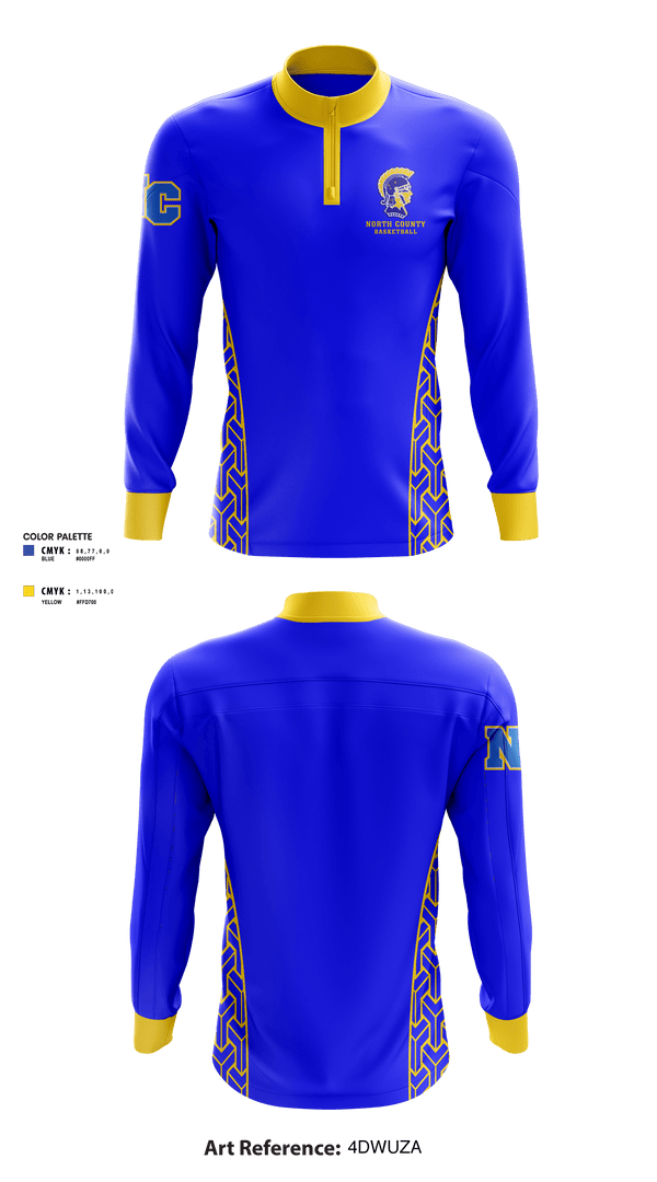 Quarter Zip Jacket, North County Middle School Basketball, Women's Basketball, Teamtime, Team time, sublimation, custom sports apparel, team uniforms, spirit wear, spiritwear, sports uniforms, custom shirts, team store, custom team store, fundraiser sports, apparel fundraiser