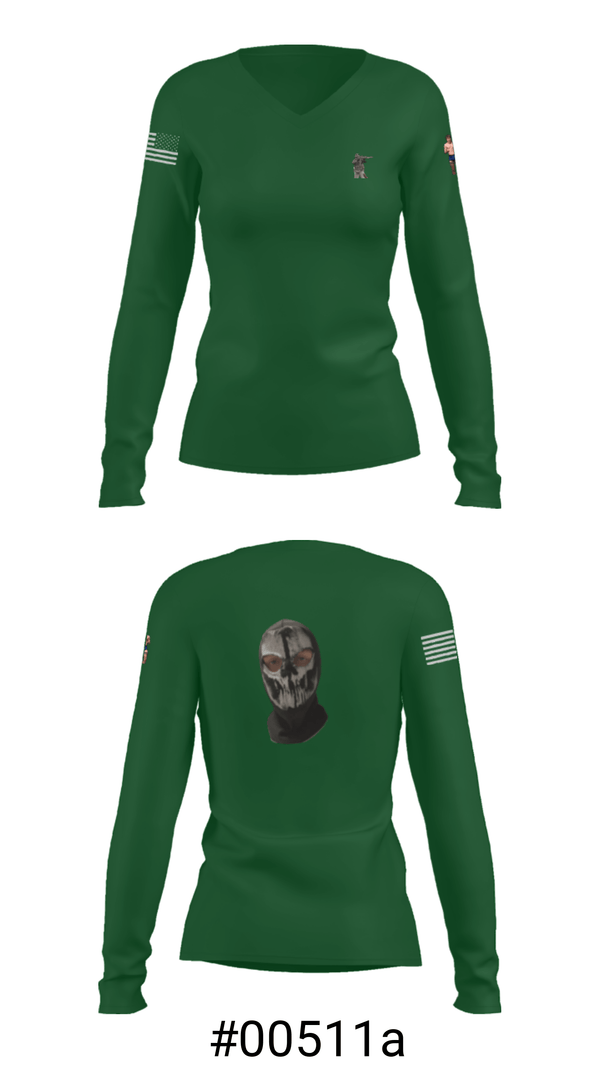 Women's Long Sleeve Vneck Shirt, , Army, Teamtime, Team time, sublimation, custom sports apparel, team uniforms, spirit wear, spiritwear, sports uniforms, custom shirts, team store, custom team store, fundraiser sports, apparel fundraiser