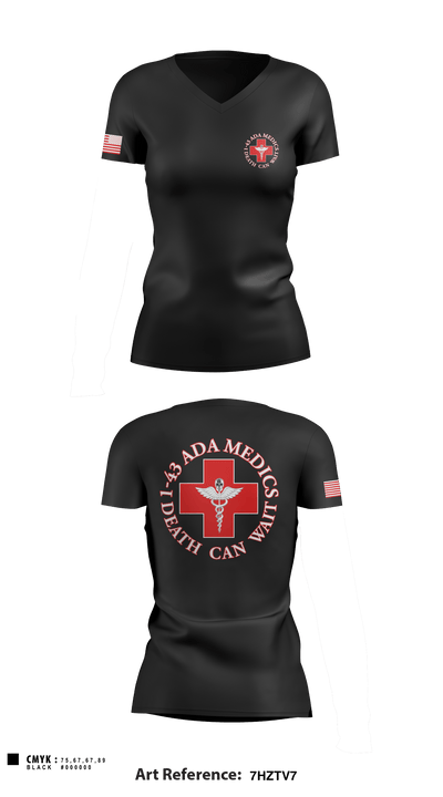 Medics, 1-43 ADA 28999239 Women's Short Sleeve V-neck Shirt - 6