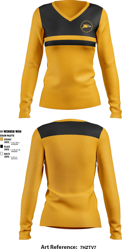 Nanakuli High School Golf 63365402 Women's Long Sleeve V-neck Shirt - 1