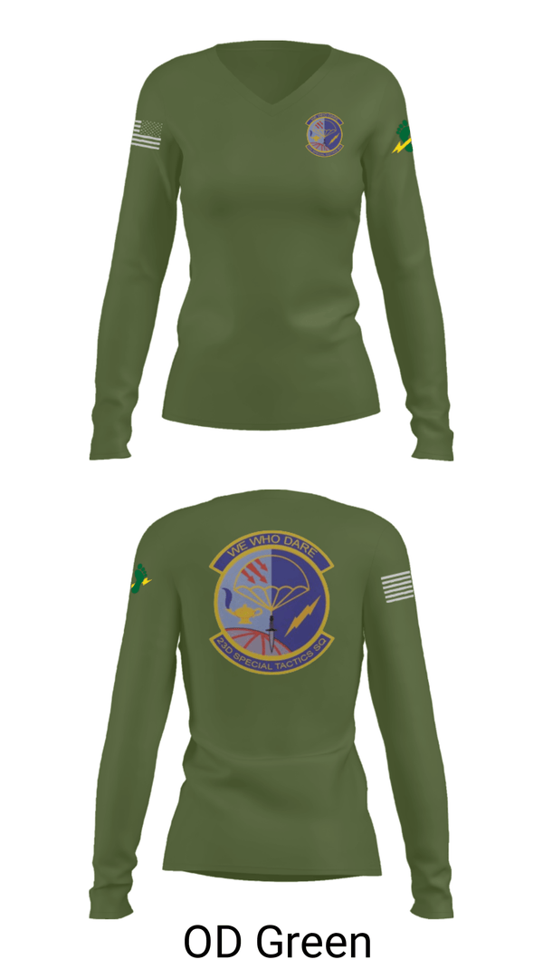 Women's Long Sleeve Vneck Shirt, , Air Force, Teamtime, Team time, sublimation, custom sports apparel, team uniforms, spirit wear, spiritwear, sports uniforms, custom shirts, team store, custom team store, fundraiser sports, apparel fundraiser