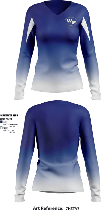 Wills Point High School Volleyball 11791258 Women's Long Sleeve V-neck Shirt - 1