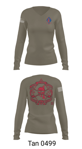 Women's Long Sleeve Vneck Shirt, , Marines, Teamtime, Team time, sublimation, custom sports apparel, team uniforms, spirit wear, spiritwear, sports uniforms, custom shirts, team store, custom team store, fundraiser sports, apparel fundraiser