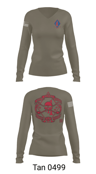1/1 Alpha Company "Red Death" 93413516 Women's Long Sleeve V-neck Shirt - 41