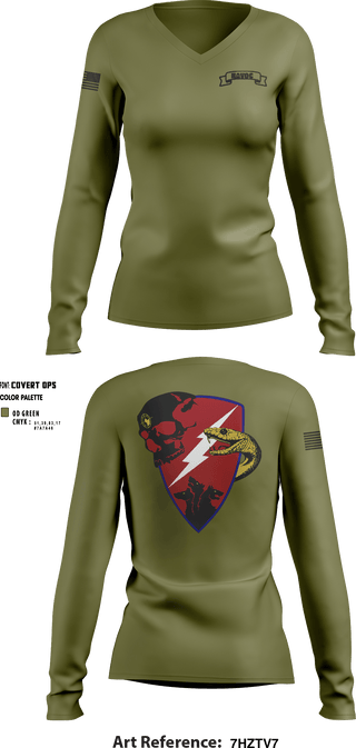Women's Long Sleeve Vneck Shirt, , Army, Teamtime, Team time, sublimation, custom sports apparel, team uniforms, spirit wear, spiritwear, sports uniforms, custom shirts, team store, custom team store, fundraiser sports, apparel fundraiser