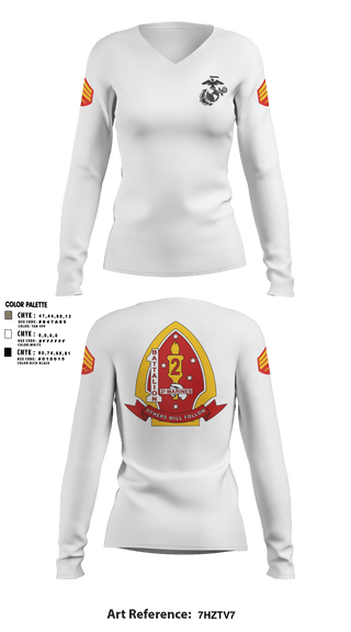 Women's Long Sleeve Vneck Shirt, , Marines, Teamtime, Team time, sublimation, custom sports apparel, team uniforms, spirit wear, spiritwear, sports uniforms, custom shirts, team store, custom team store, fundraiser sports, apparel fundraiser