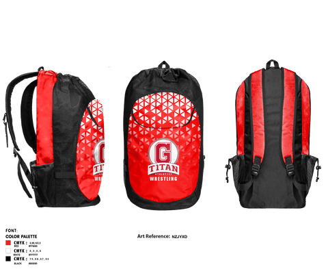 Gear Bag, Glenwood High School Wrestling, Wrestling, Teamtime, Team time, sublimation, custom sports apparel, team uniforms, spirit wear, spiritwear, sports uniforms, custom shirts, team store, custom team store, fundraiser sports, apparel fundraiser