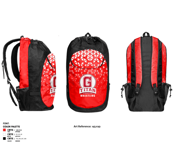 Gear Bag, Glenwood High School Wrestling, Wrestling, Teamtime, Team time, sublimation, custom sports apparel, team uniforms, spirit wear, spiritwear, sports uniforms, custom shirts, team store, custom team store, fundraiser sports, apparel fundraiser