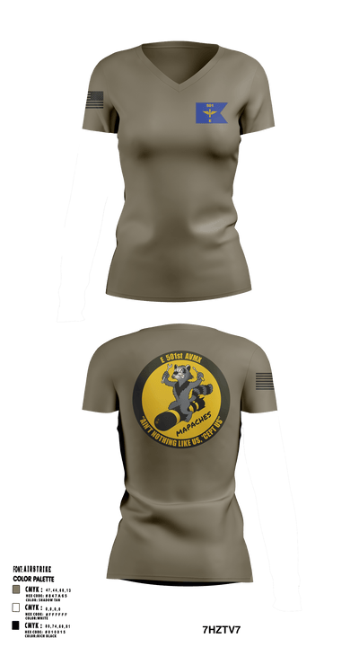 E 501st 1 AD, CAB AVMX 41273123 Women's Short Sleeve V-neck Shirt - 5