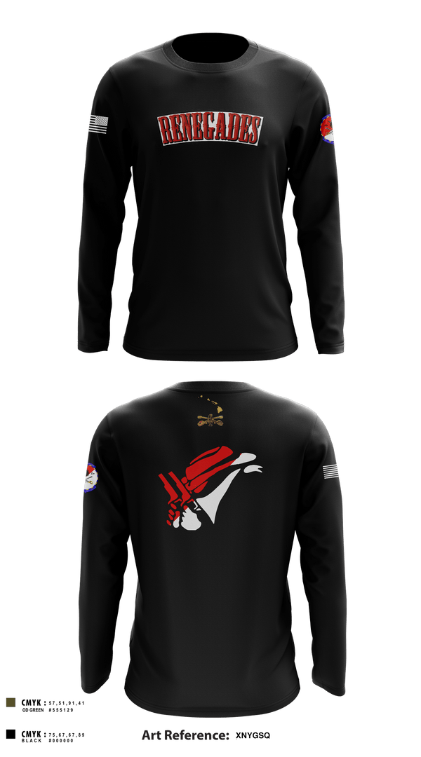 Long Sleeve Performance Shirt, 2-6 Cav Alpha troop Renegades, Army, Teamtime, Team time, sublimation, custom sports apparel, team uniforms, spirit wear, spiritwear, sports uniforms, custom shirts, team store, custom team store, fundraiser sports, apparel fundraiser
