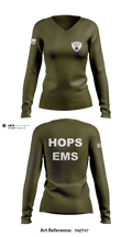 HOPS EMS 88989109 Women's Long Sleeve V-neck Shirt - 2