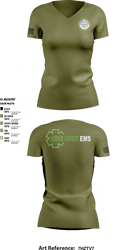 Jasper County EMS 69252235 Women's Short Sleeve V-neck Shirt - 2