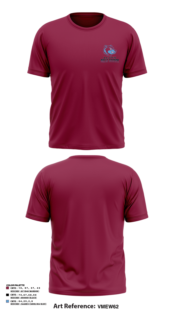 Baldwin High School 30634360 Short Sleeve Performance Shirt - 6