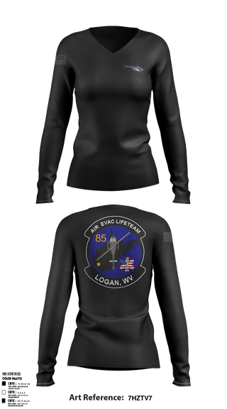 Women's Long Sleeve Vneck Shirt, Air Evac Lifeteam, , Teamtime, Team time, sublimation, custom sports apparel, team uniforms, spirit wear, spiritwear, sports uniforms, custom shirts, team store, custom team store, fundraiser sports, apparel fundraiser